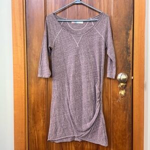 Vintage Free People Beach Heather Mauve coverup, ruched side, scoop neck S